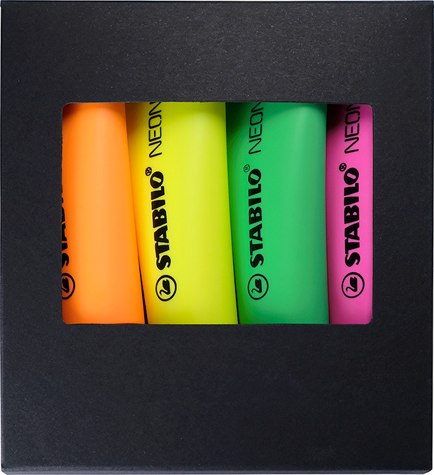 STABILO® NEON set van 4 markeerstiften - Kruisem