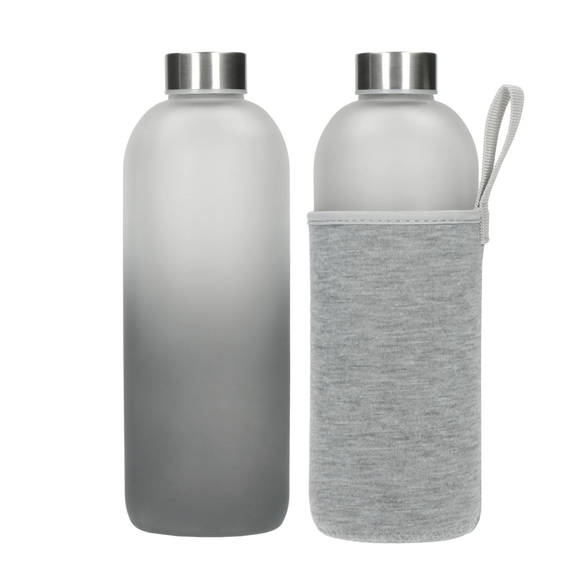 Glazen fles met hoes "Koele Schaduw", 1,0 l - Borsbeke