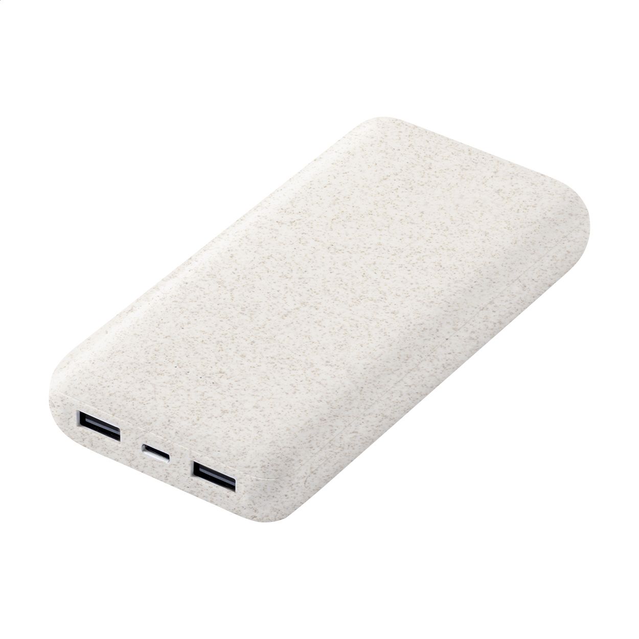 Durum XL powerbank van ecologisch tarwestro met 20000 mAh en uw logo bedrukken met logo