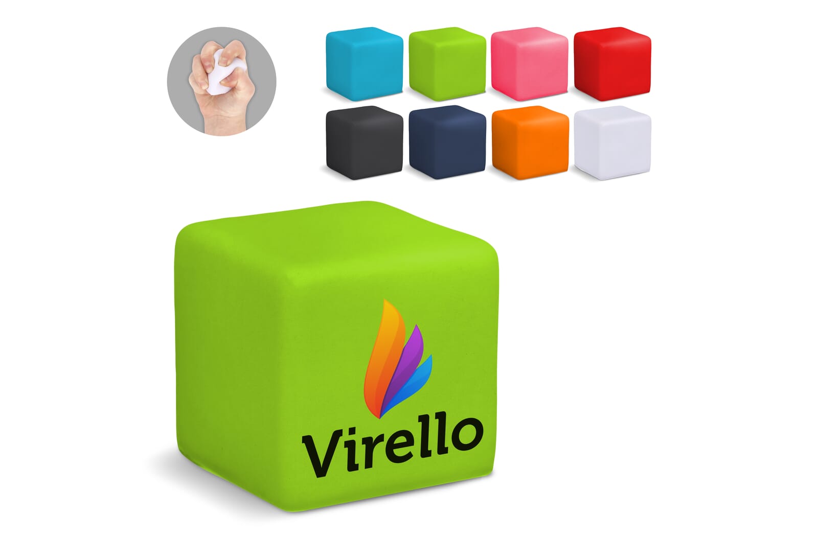 Anti-stress vierkant van PU-schuim met logo