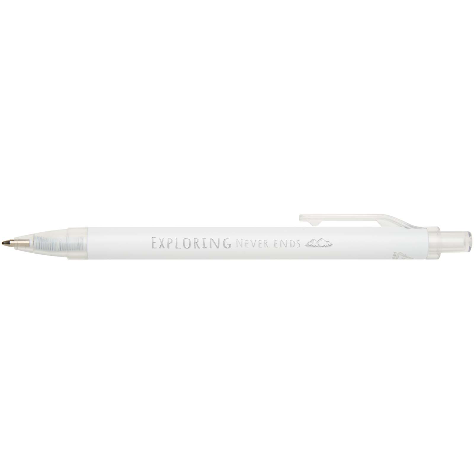 Spectrum set met gerecycled A5 notitieboek en balpen met logo, blauwe inkt