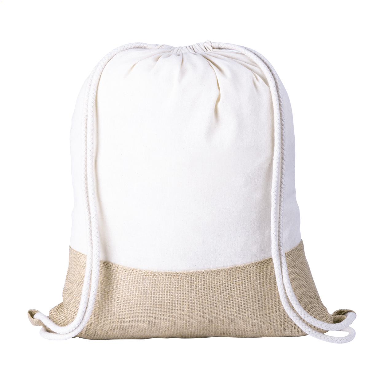 Jucox rijgkoordtas van jute en katoen met uw logo bedrukken met logo