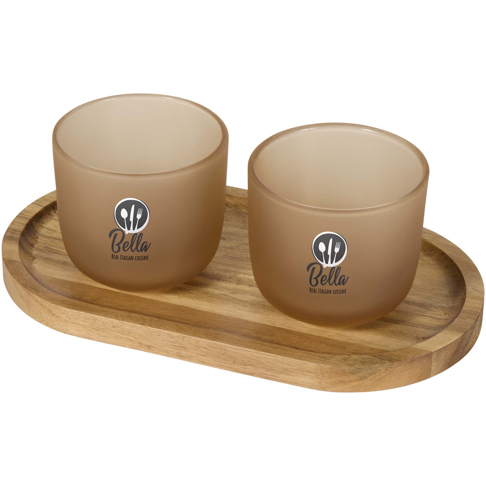 Elegante Houten Serveerset met Glazen - Willebroek bedrukken met logo