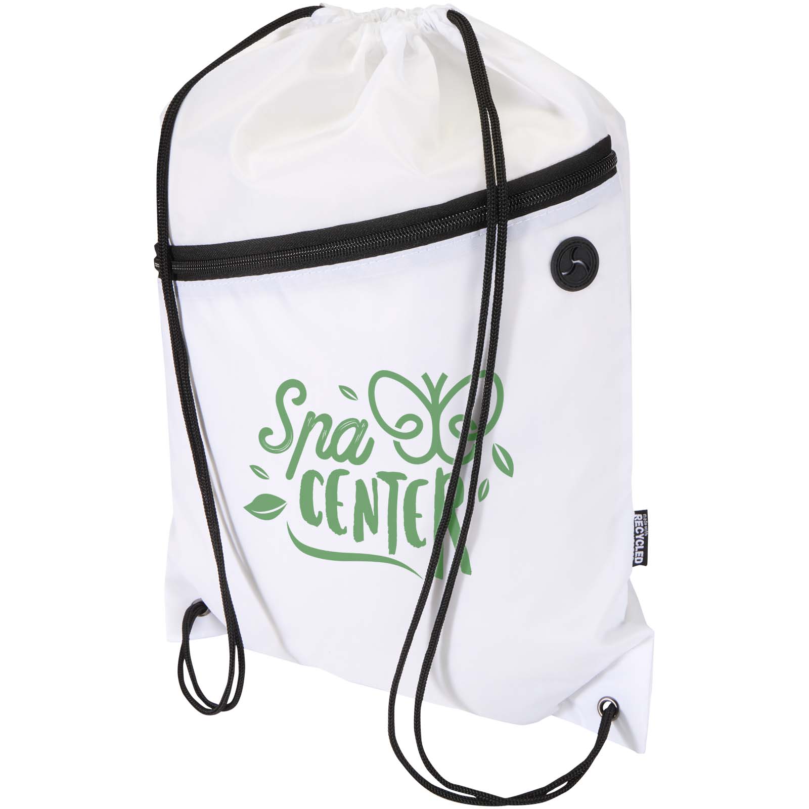 Oriole RPET tas met trekkoord en voorvak met ritssluiting, 5 liter