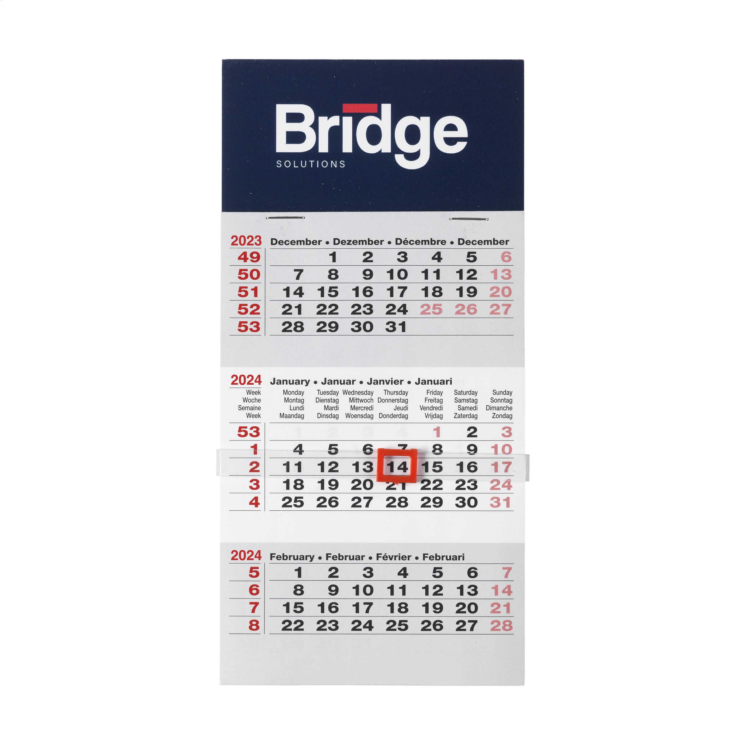 Compact Vier Talen Bureaukalender - Kuurne