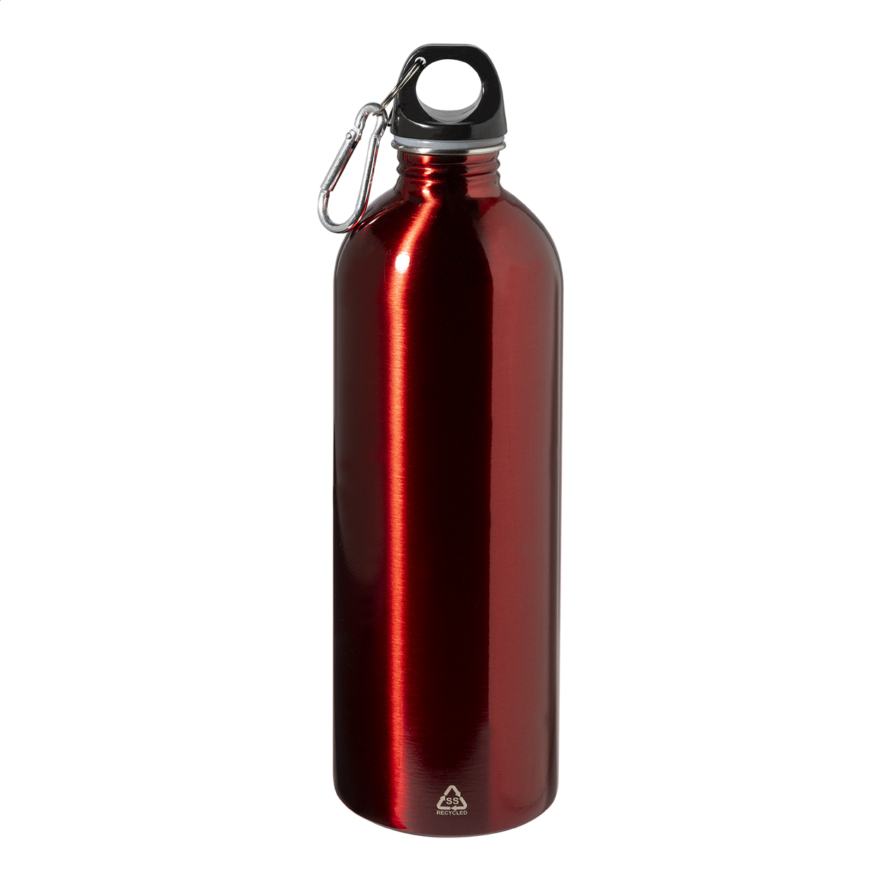 Ressuto XL drinkfles van gerecycled rvs met karabijnhaak, 750 ml, met logo