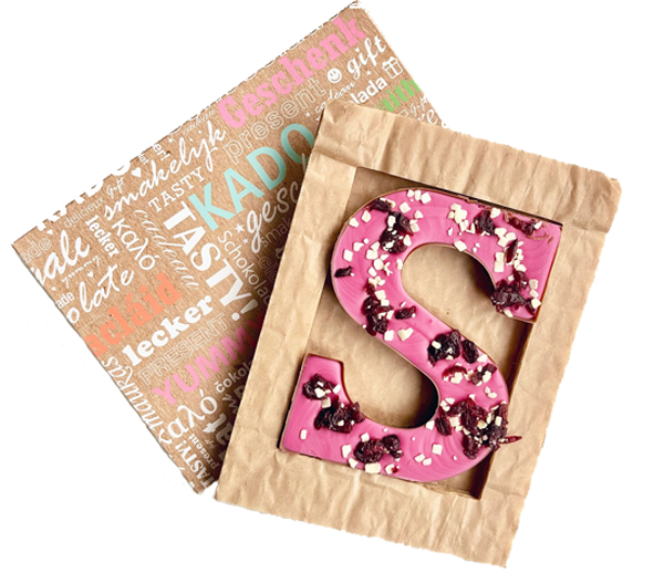 Roze Chocoladeletter S Melk 145g - Niel