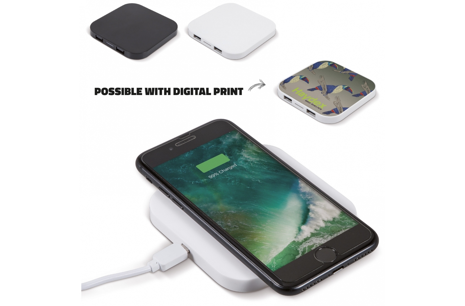 Draadloze oplaadpad 5W met 2 USB-poorten - Opwijk