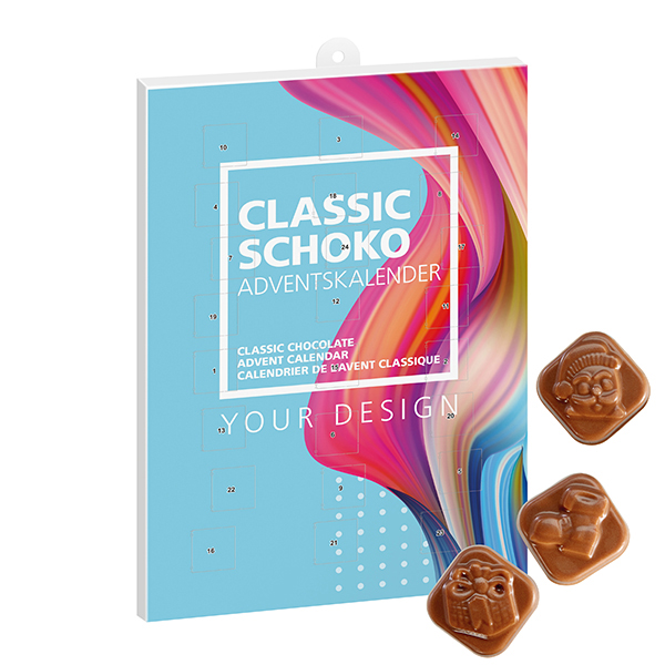 Chocolade Kerstkalender Verticaal - Lede bedrukken met logo