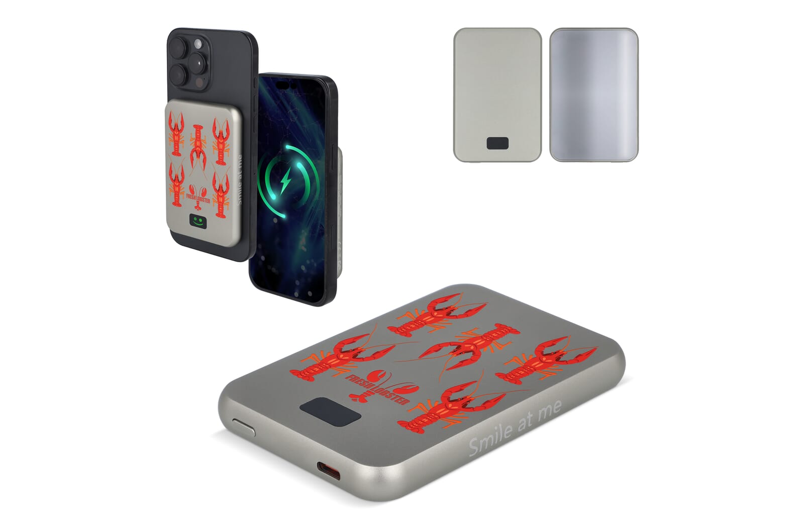 Glanzmagneet Draadloze Spiegellader 5000mAh - Kortenaken