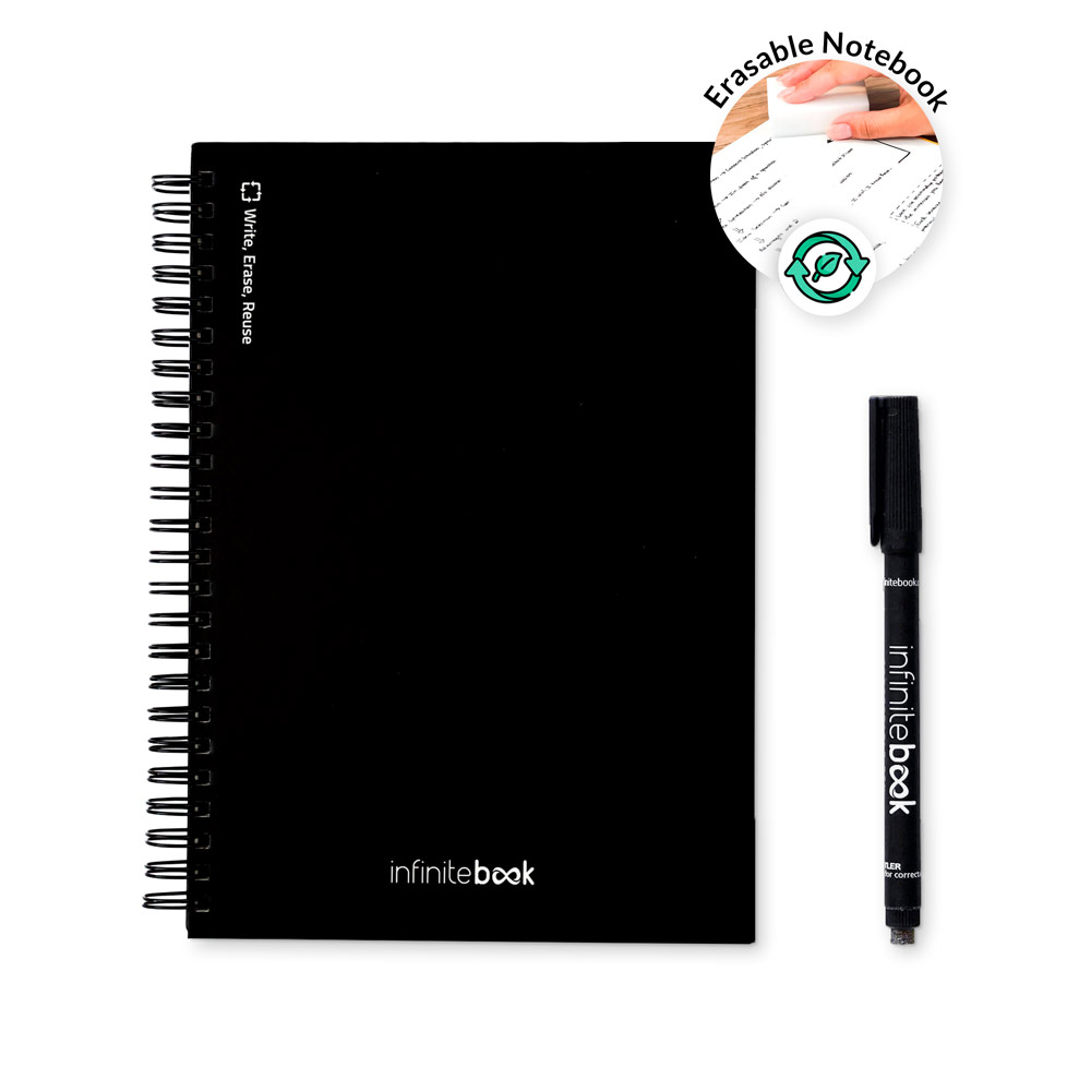 STARTER KIT INFINITEBOOK A5. Set bestaat uit een “ infinity Journal”, schoonmaakset, marker en markerhouder