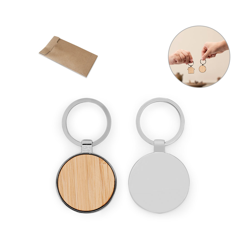 Natuurlijke Ronde Sleutelhanger - Brecht