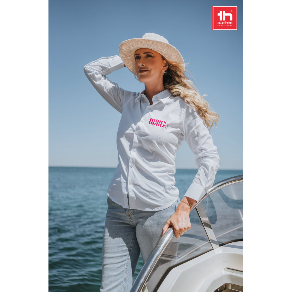 Witte Damesoverhemd Elegance - Schoten