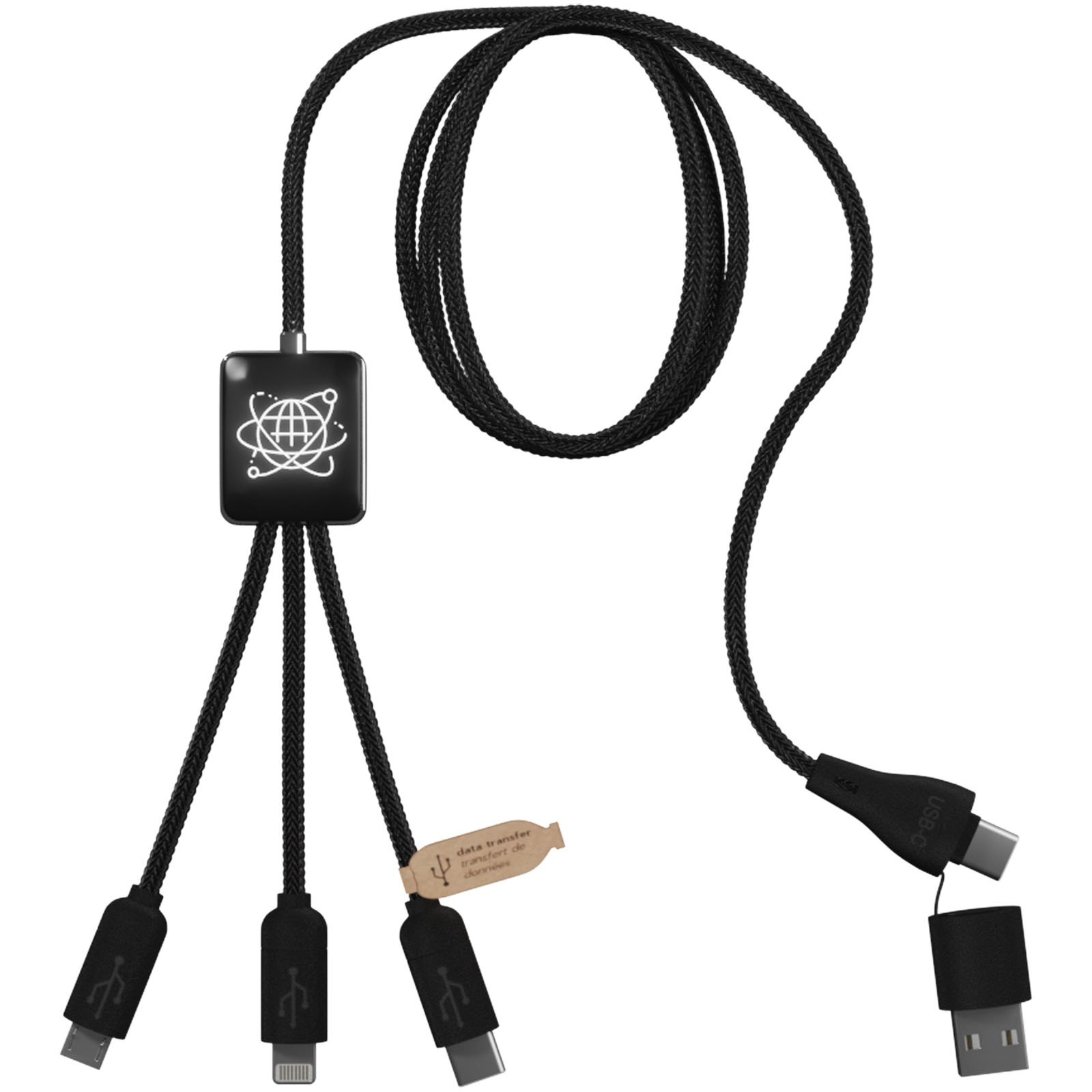 5-in-1 Oplaad- en Gegevenskabel van Gerecycled PET - Erpe-Mere