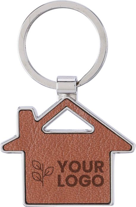 Recycled Leren Sleutelhanger Huis - Zelzate