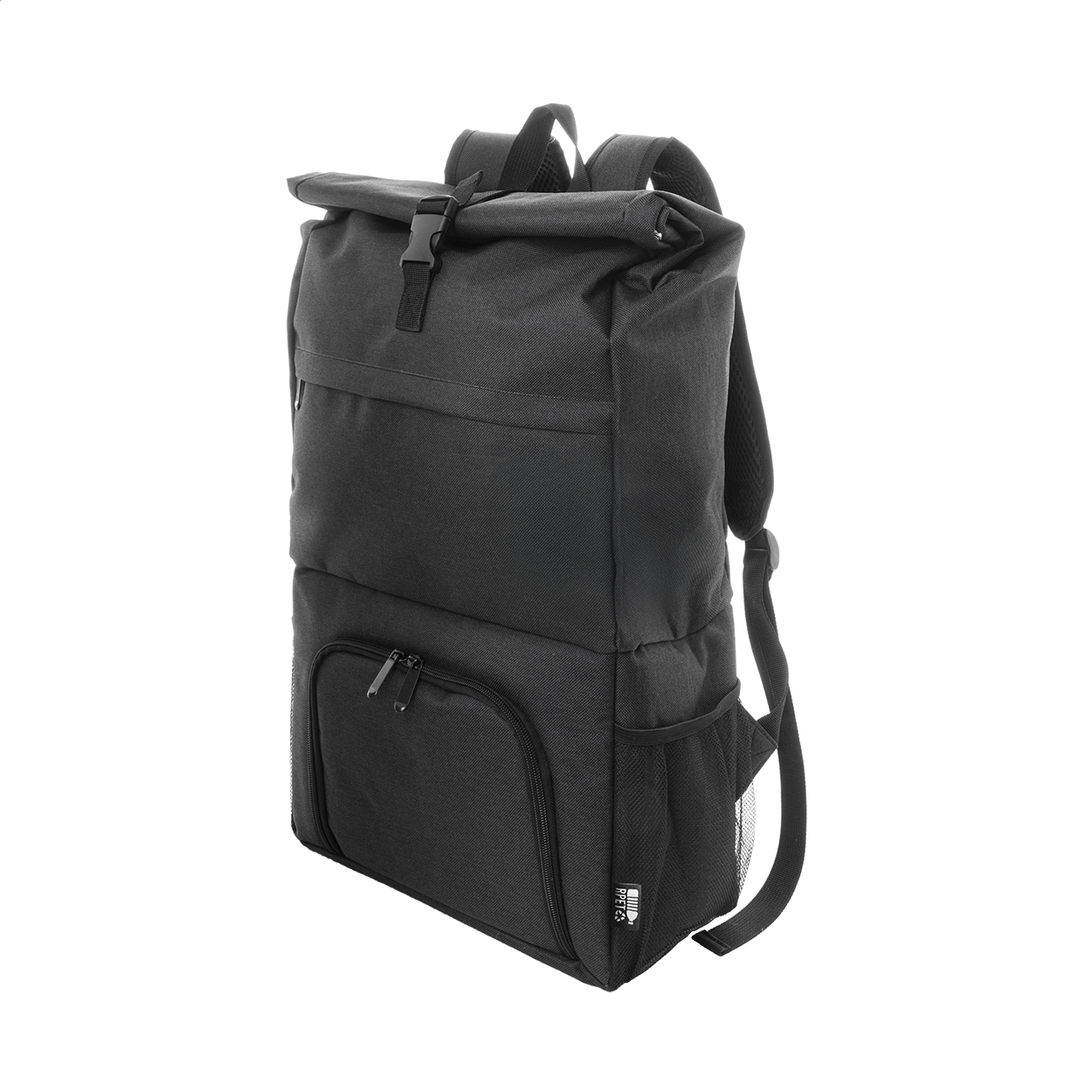 Chilltop rolltop koelrugzak van 600D RPET met koelvak en uw logo bedrukken met logo