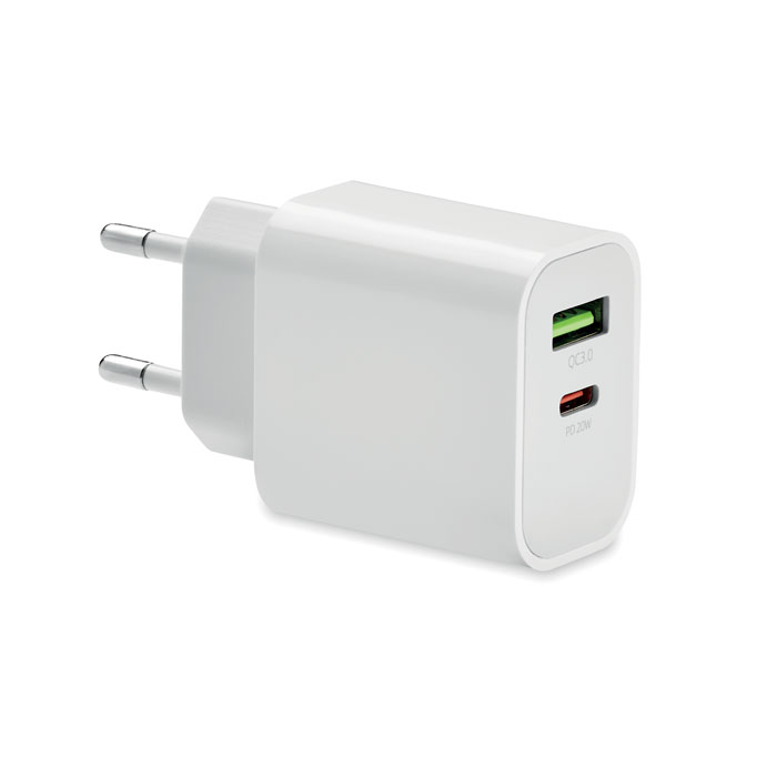 Sneloplader 18W 2-poort USB EU-stekker - Galmaarden