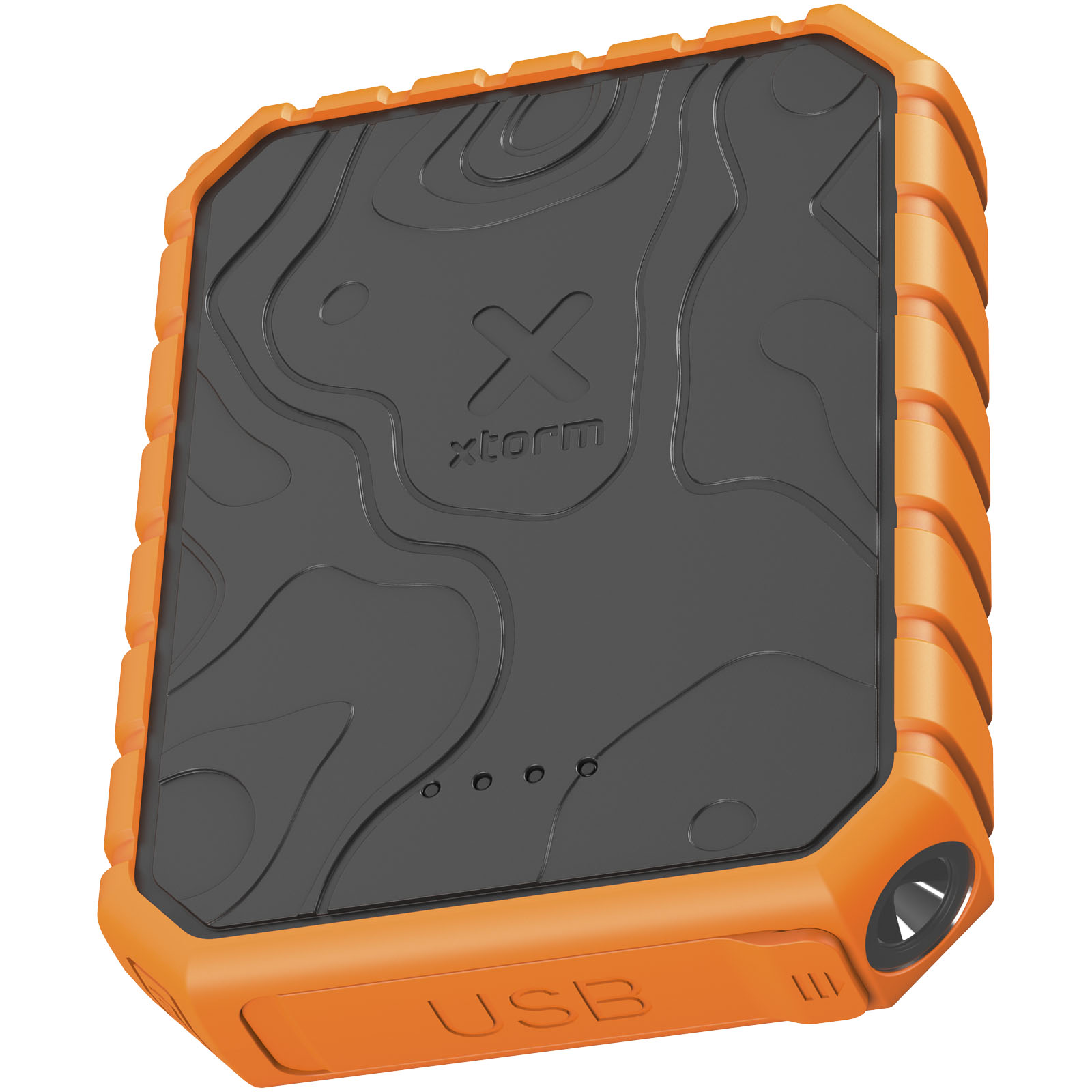 10.000 mAh 20 W QC3.0 waterdichte back-up batterij met Xtorm XR201 Xtreme zaklamp - Zwart / Oranje