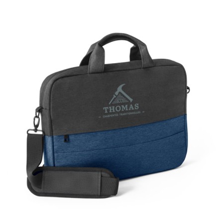 GENOA NOTEBOOK. Sacoche matelassée pour ordinateur portable 15" en polyester recyclé haute densité 600D