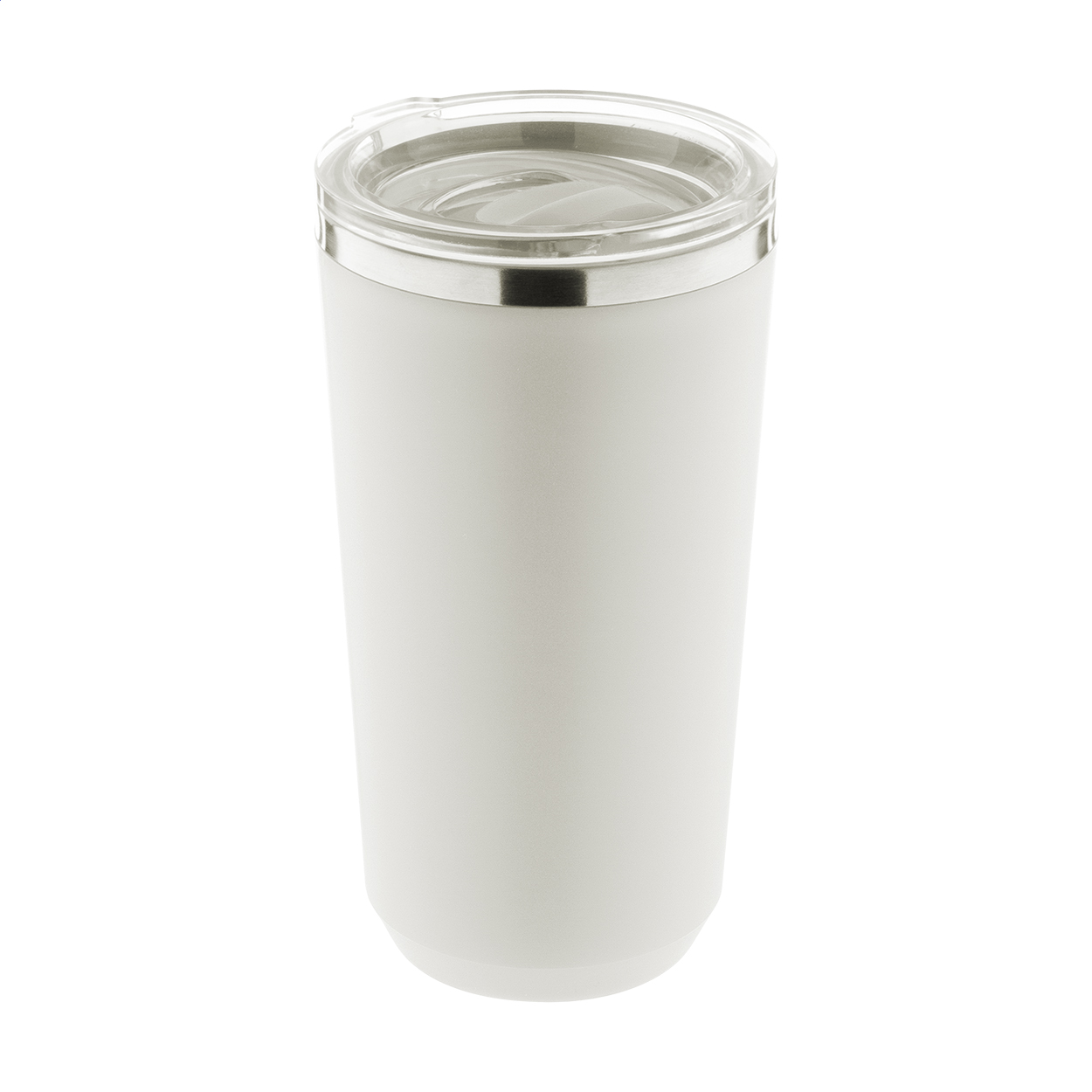 Lungogo thermobeker van rvs met PP-omhulsel en drinkdeksel, 500 ml, logo