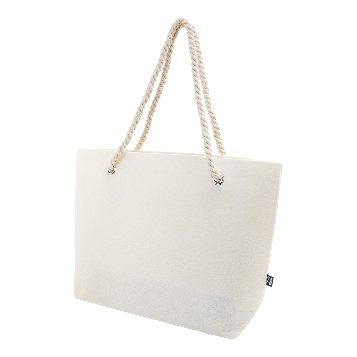 Refelt Beach strand- of boodschappentas van RPET vilt met uw logo