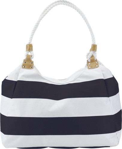 Polyester strandtas met touwhandvatten en rits - Lier