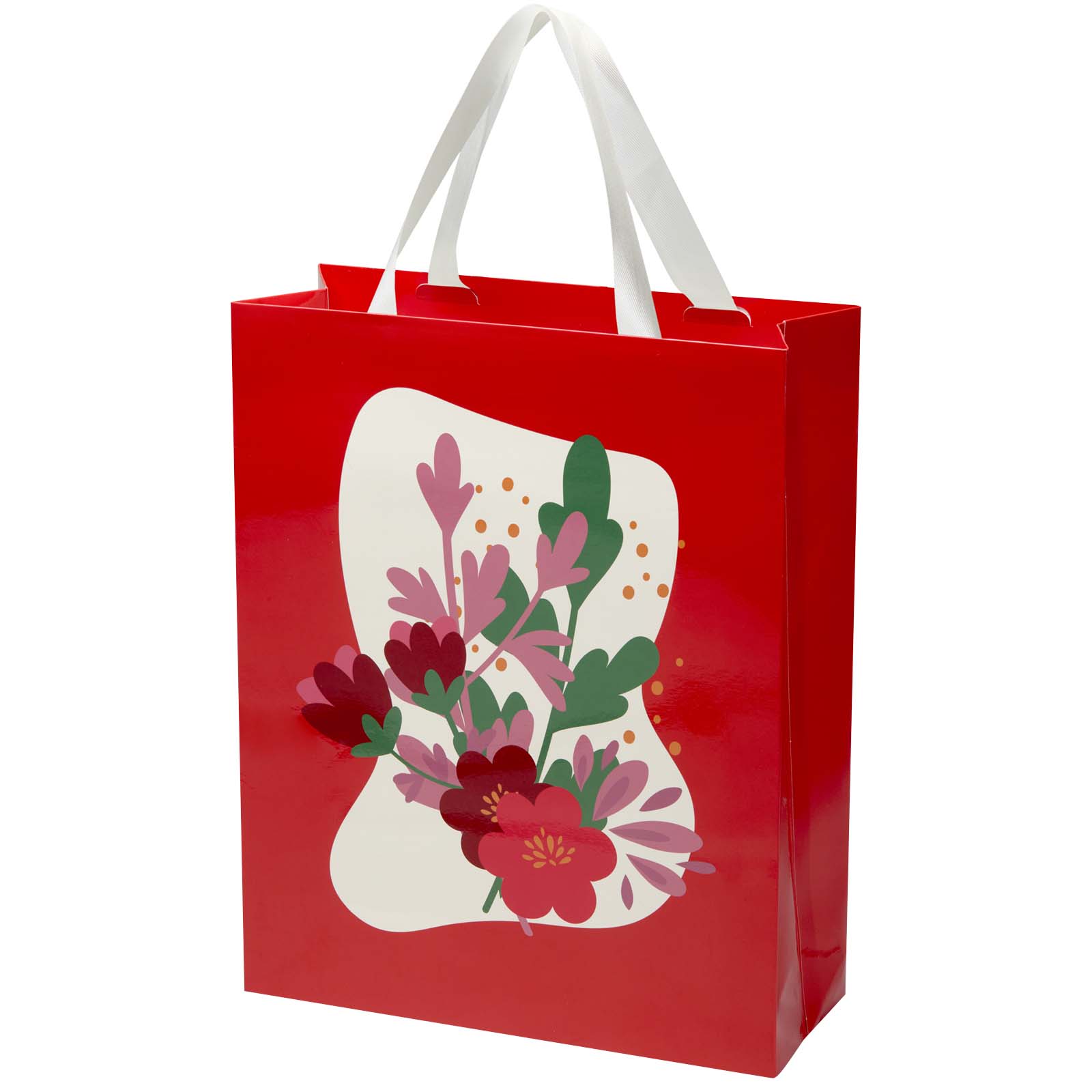 Smartfold papieren tas 210 g/m² met linthengsels en logo, 31 x 12 x 39 cm