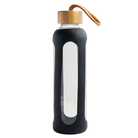 Glazen Fles met Bamboe Dop 600 ml - Linter