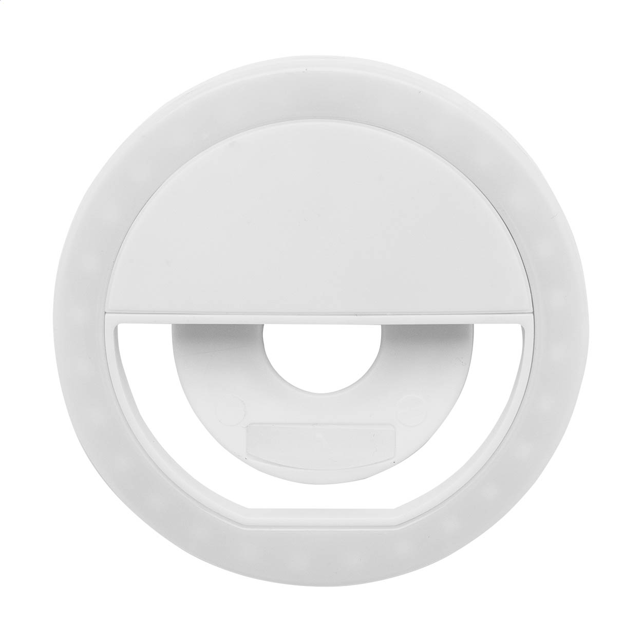 Radiance selfie ringlamp van gerecycled ABS met 28 leds en logo