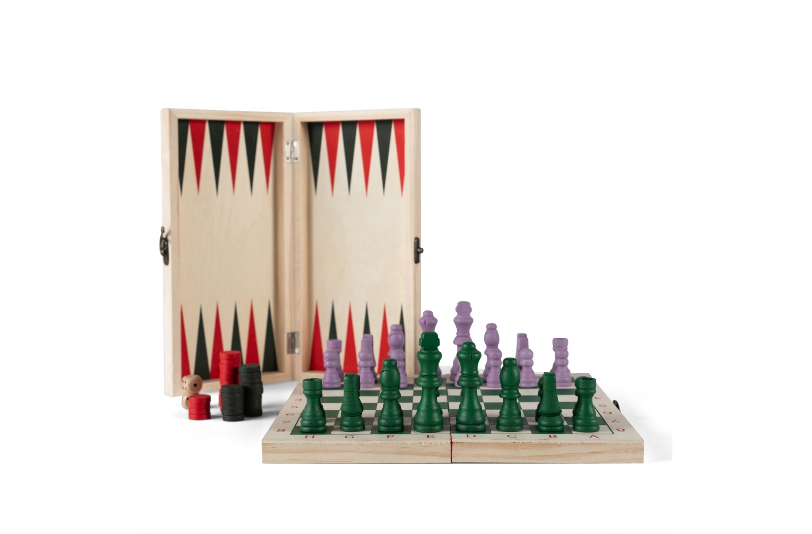 Houten Schaken/Backgammon Speelset - Sint-Maria-Latem