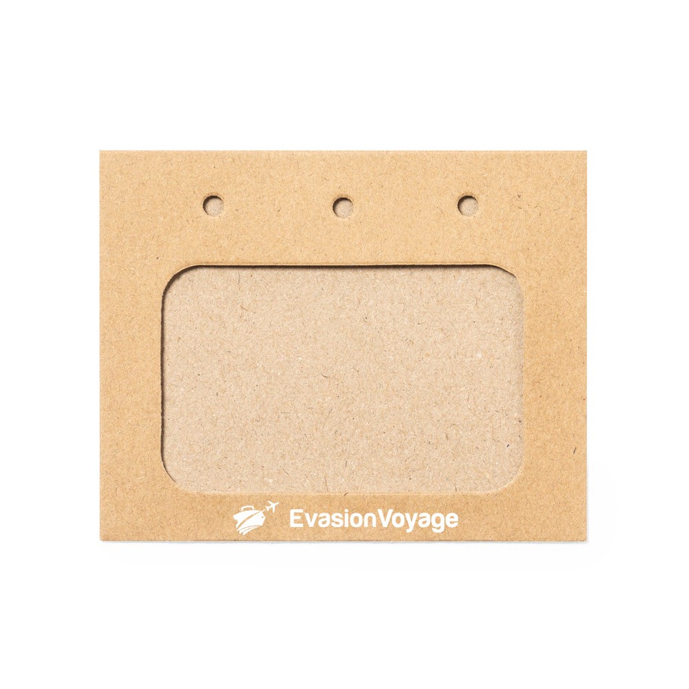 Natuur Kartonnen ID Badge - Zeveren bedrukken met logo