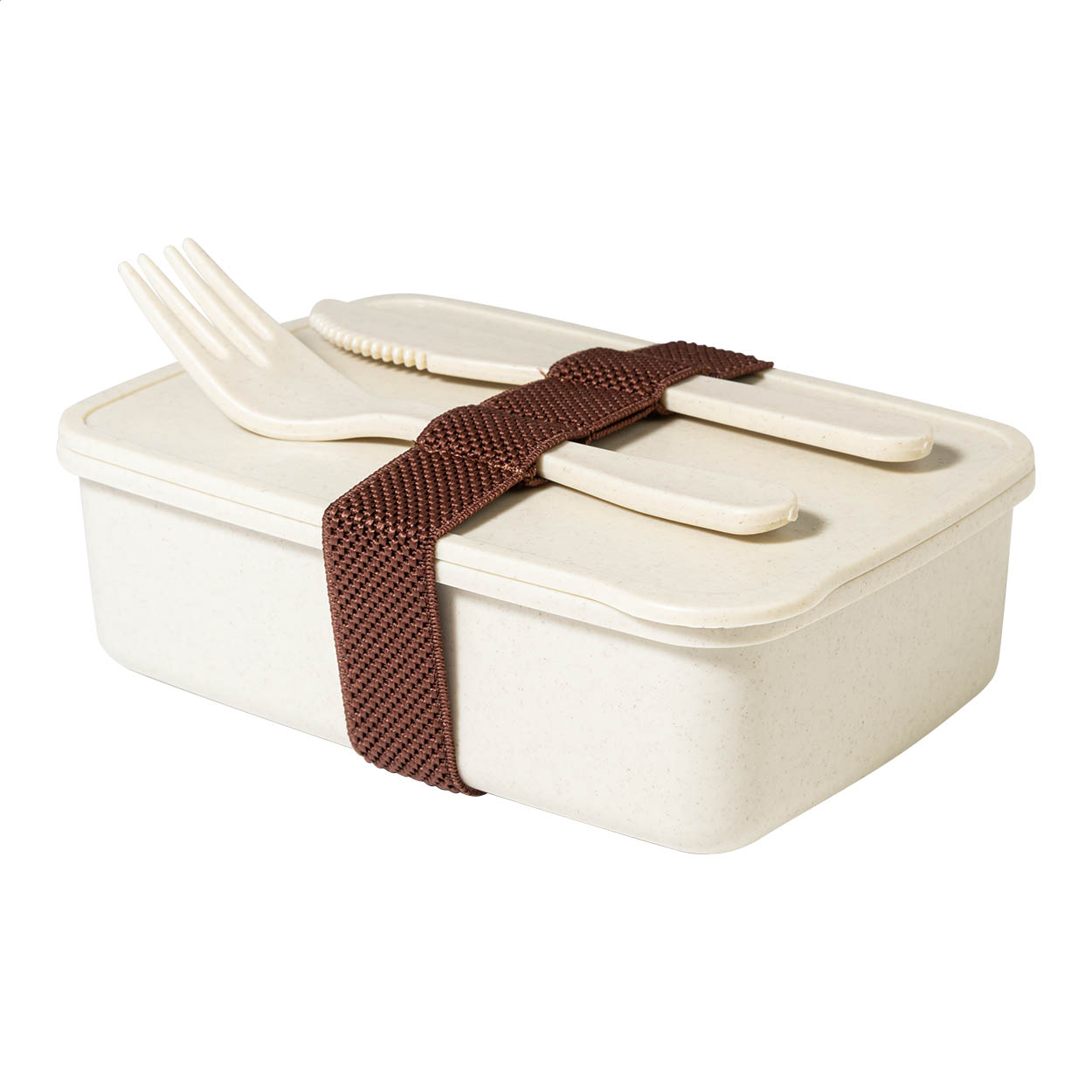 Adobo lunchbox van PP 700 ml met mes en vork, bedrukt met uw logo