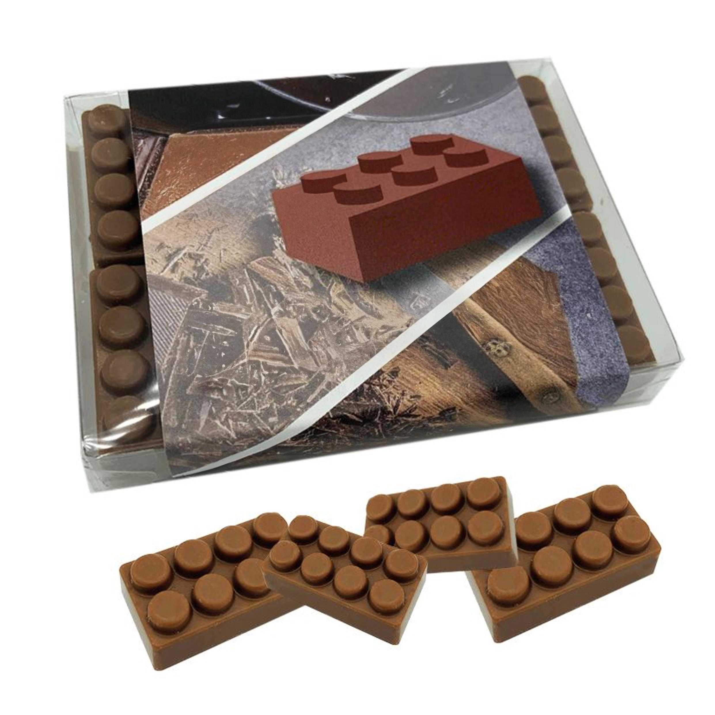 Chocolade Bouwblokjes in Doosje - Poesele