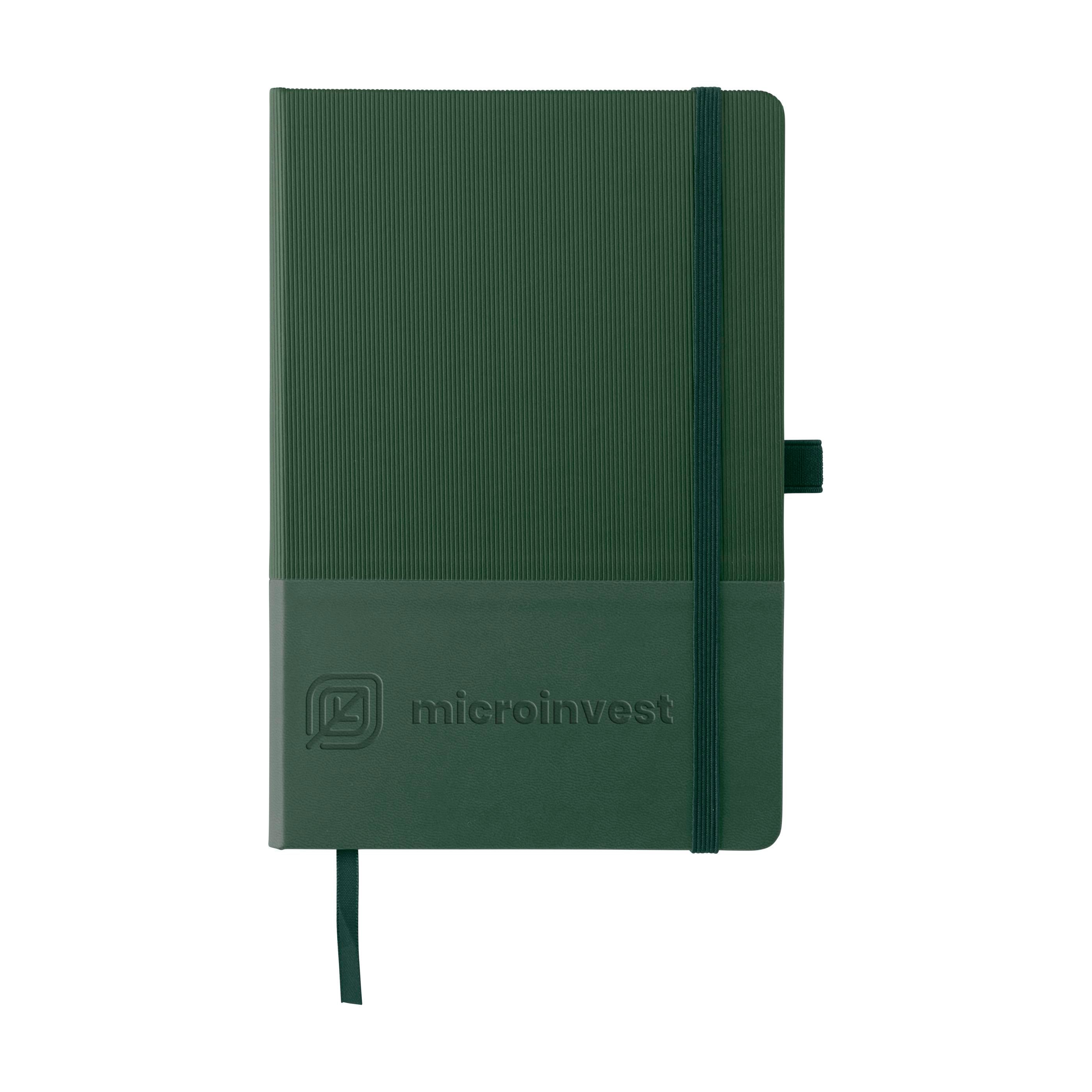 Groovy A5 notitieboek met ribbelstructuur en FSC Mix-papier, met logo