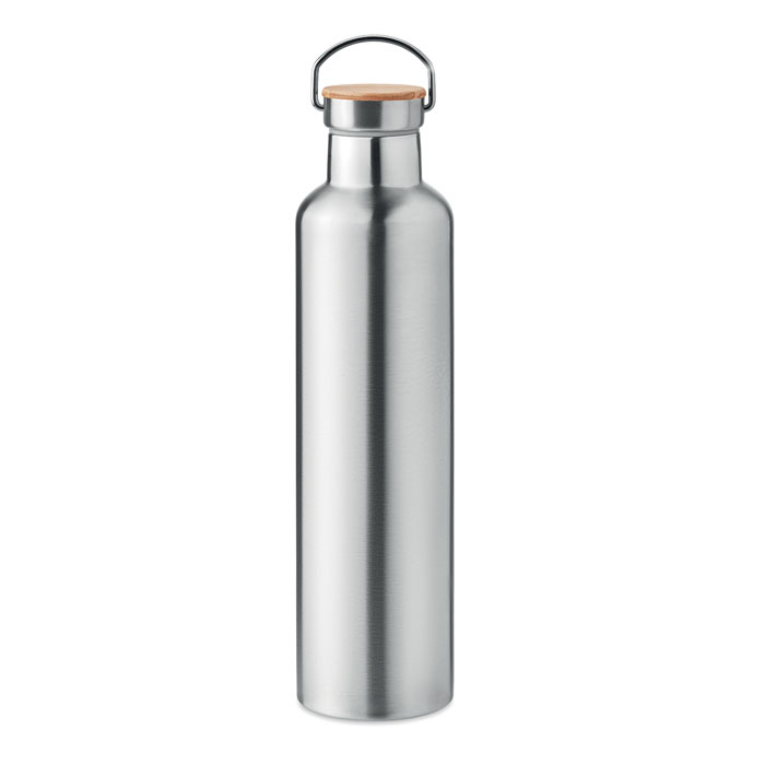 RVS Thermosfles Met Bamboe Deksel 1L - Vinkt