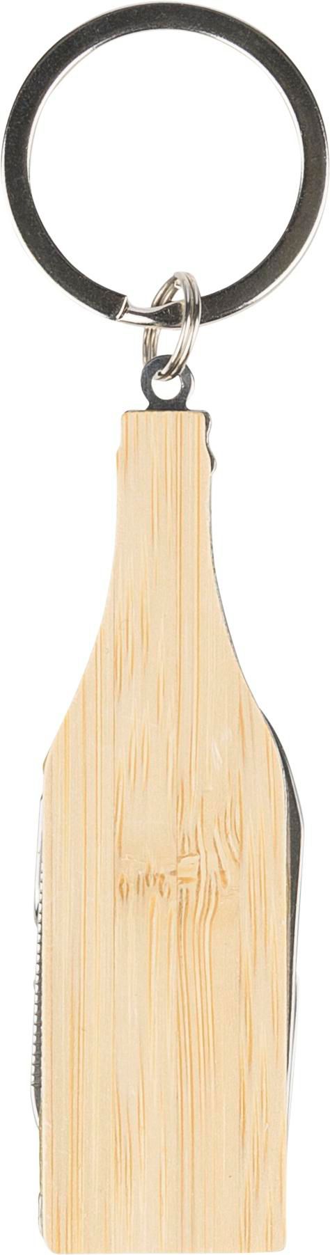 Bamboe multitool-sleutelhanger Inaya bedrukken met logo