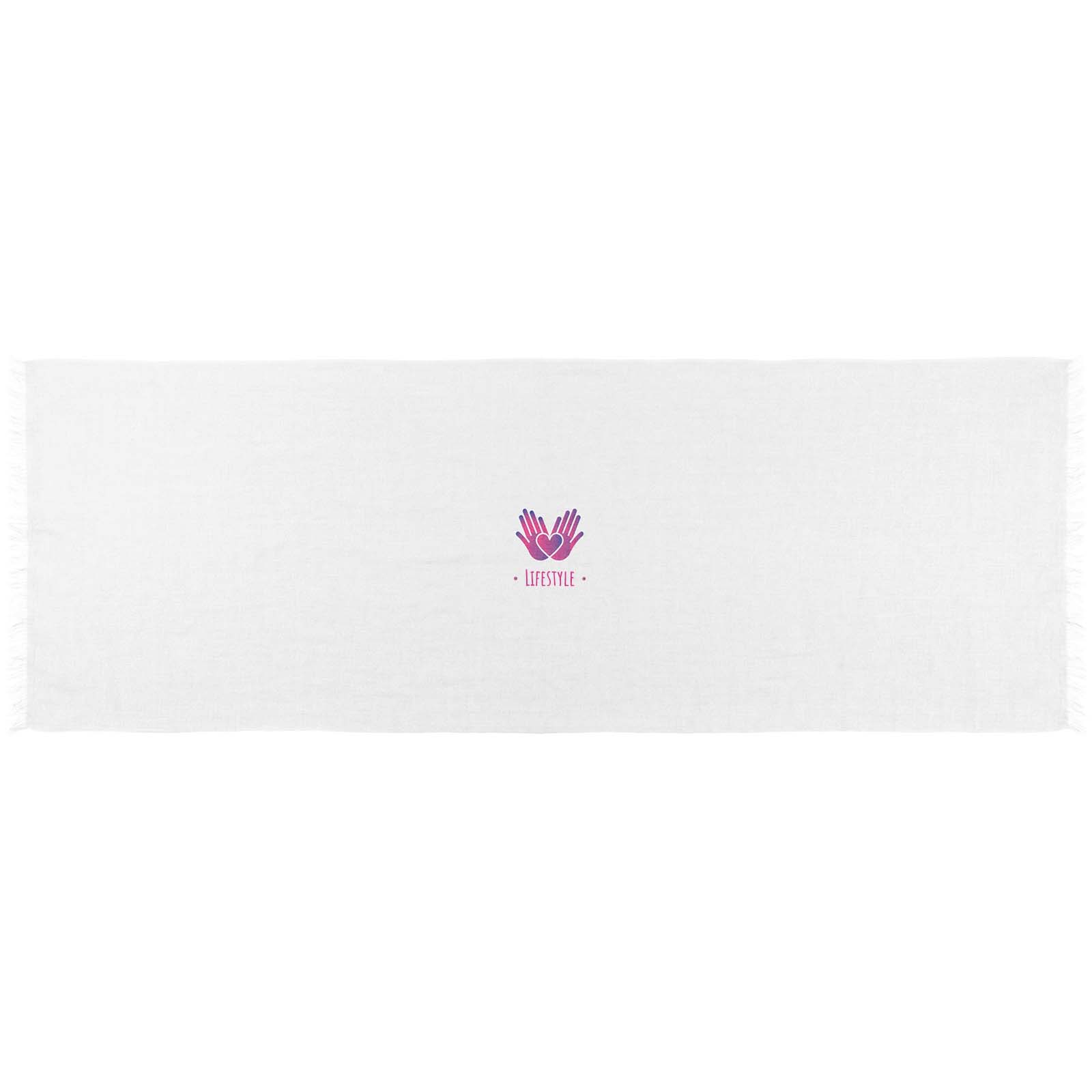 Citizen Green Handloom katoenen sjaal, handgeweven, met franjes en logo bedrukken met logo