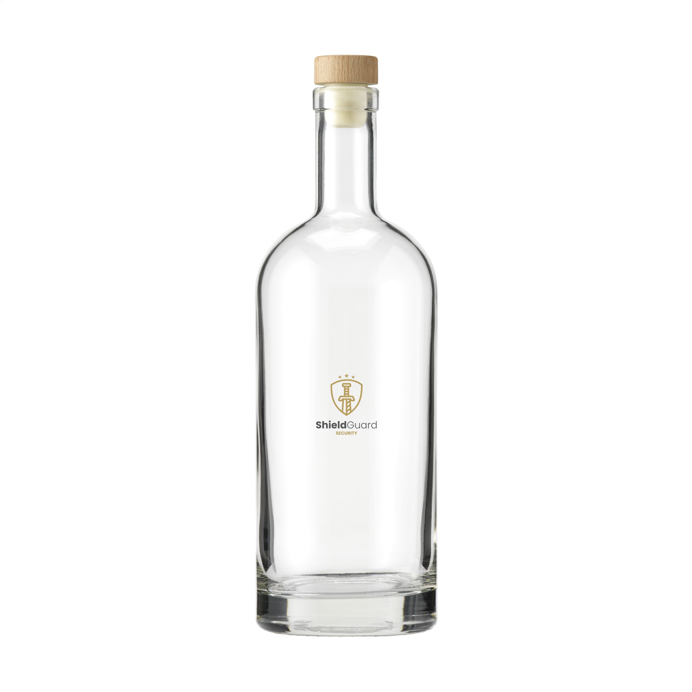 Stijlvolle Glazen Fles met Houten Stop 1L - Wontergem