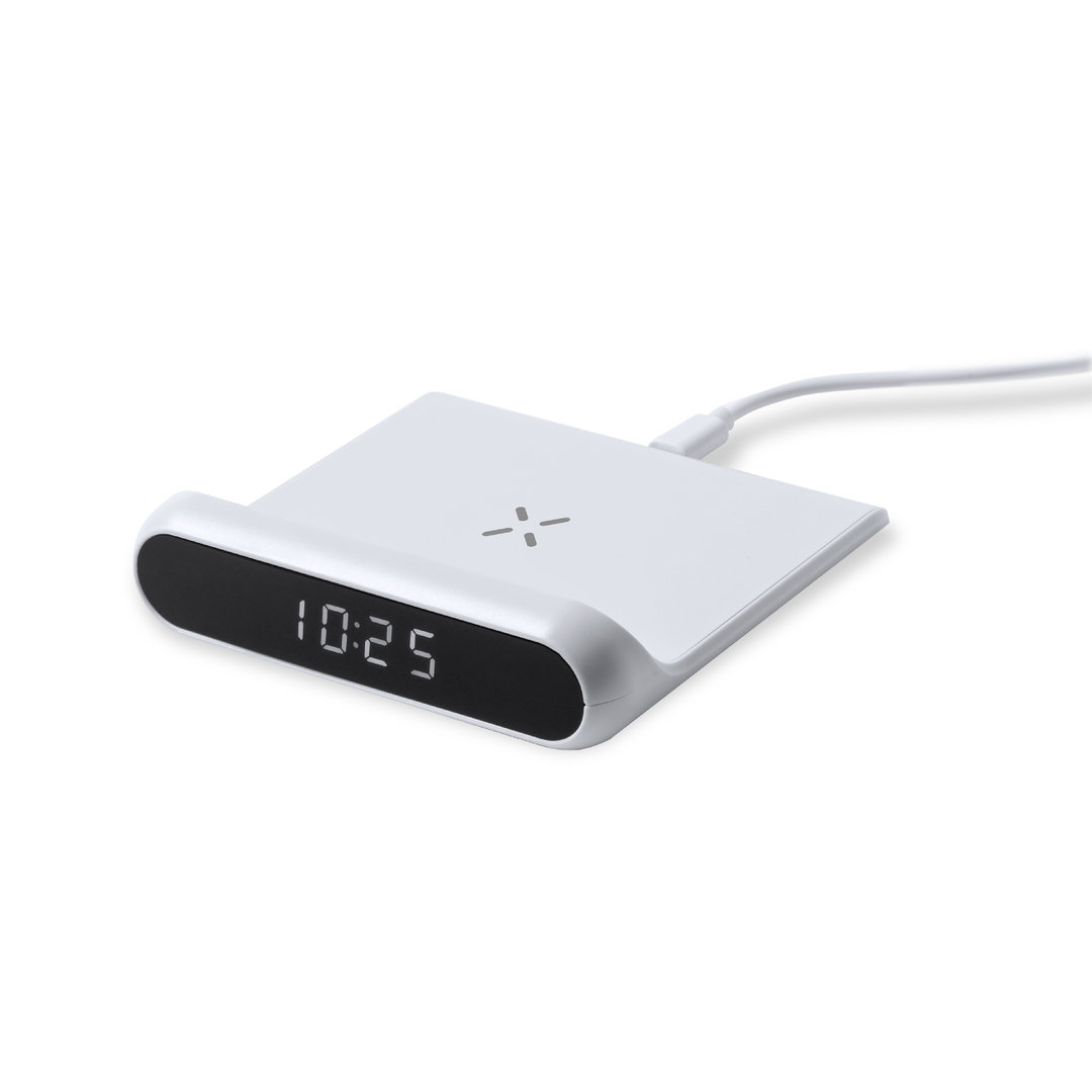 Multifunctionele Wekker met Draadloze Oplader - Oudenaarde bedrukken met logo