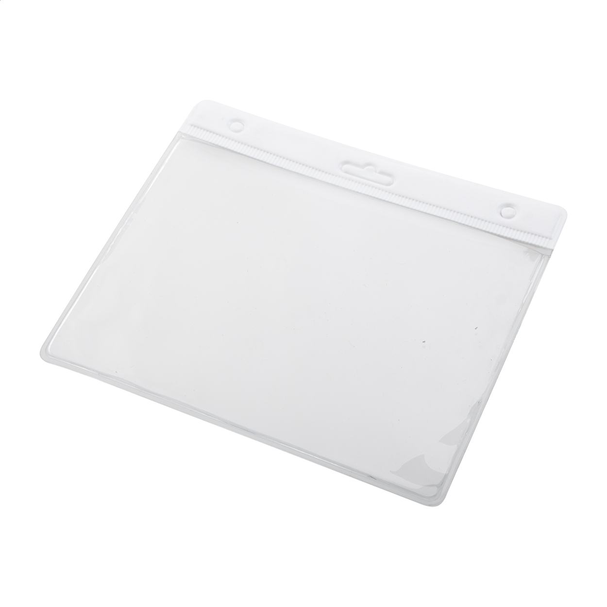 Bahhol transparante PVC badgehouder met gekleurde bovenrand, met logo