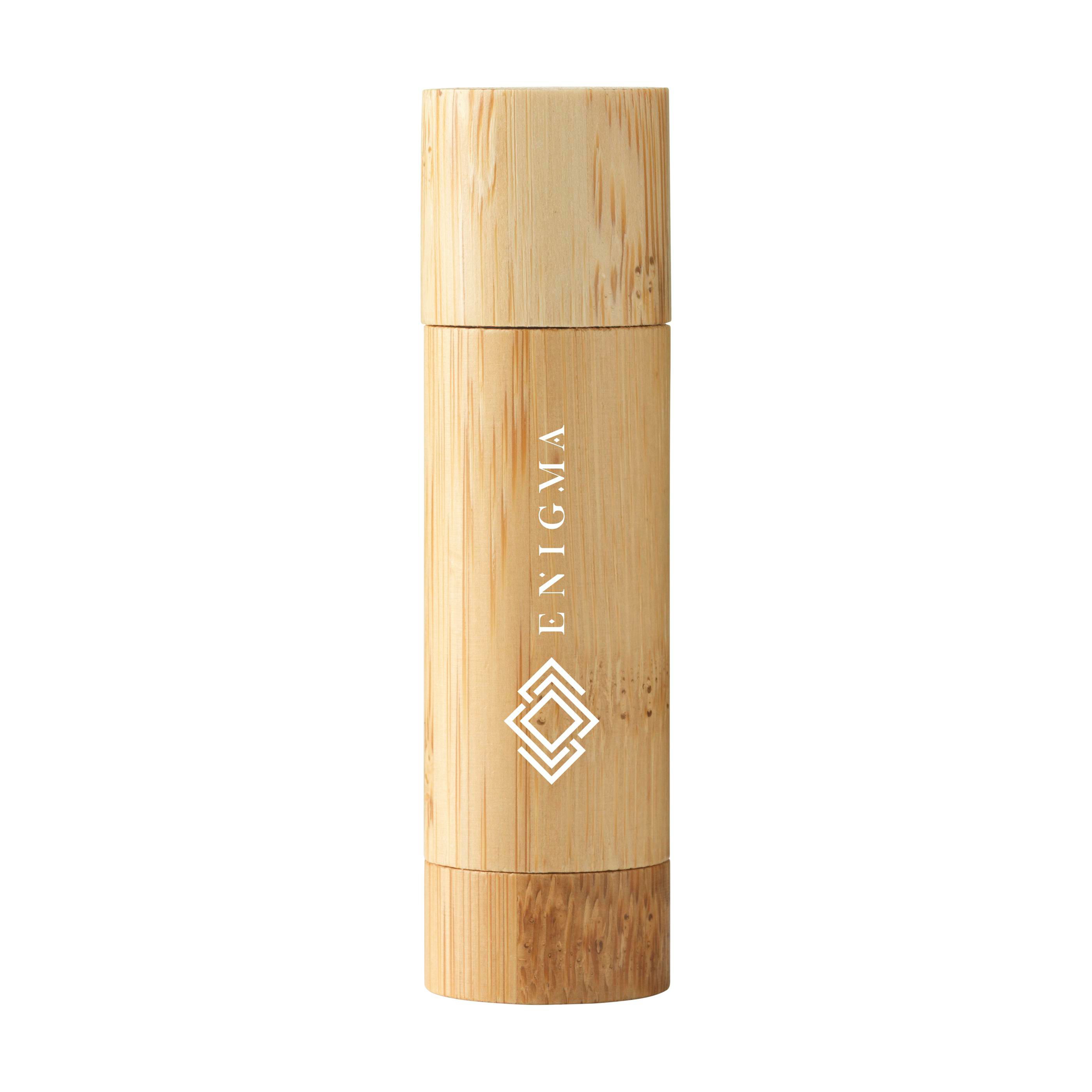 Bamboo Nura lippenbalsem in houder van bamboe en PP met uw logo bedrukken met logo
