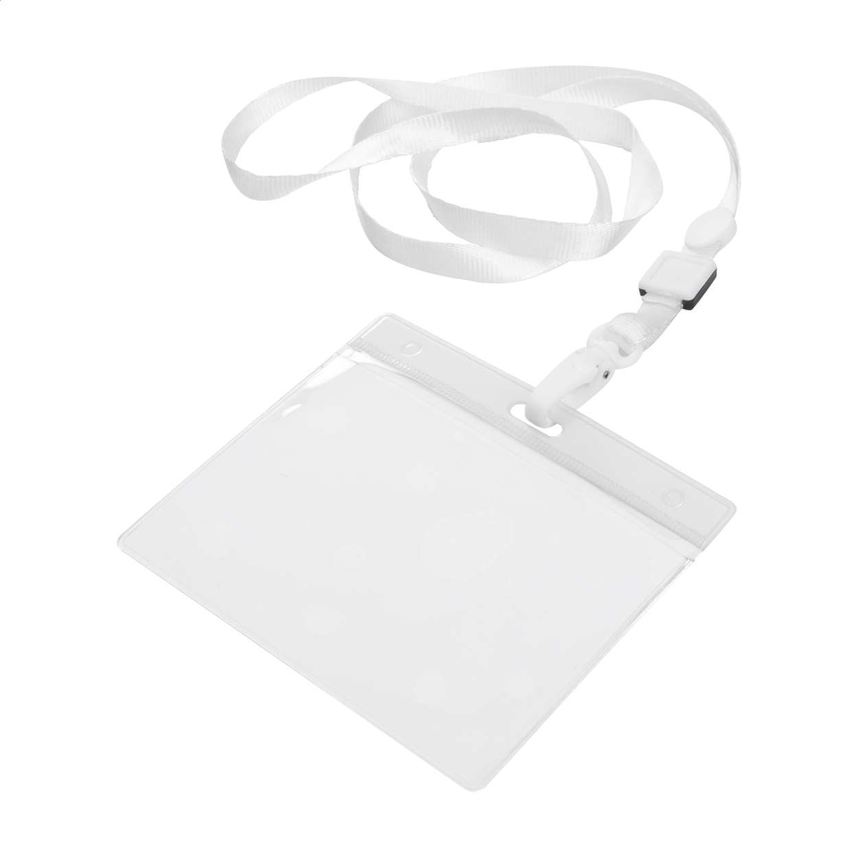 Ballek polyester lanyard met karabijnhaak en PVC badgehouder, met logo bedrukken met logo