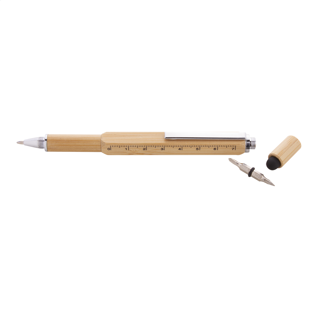 Tooby multifunctionele bamboe draaibalpen met schroevendraaier en logo