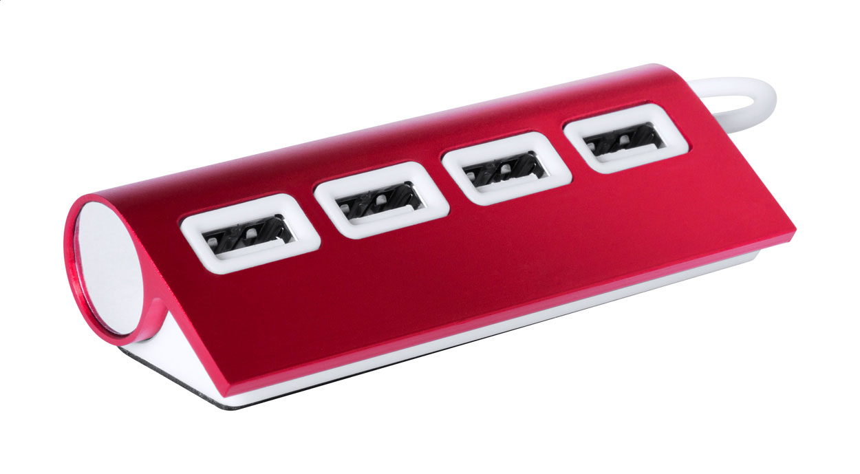 Aluminium USB Hub met 4 Poorten - Lochristi bedrukken met logo