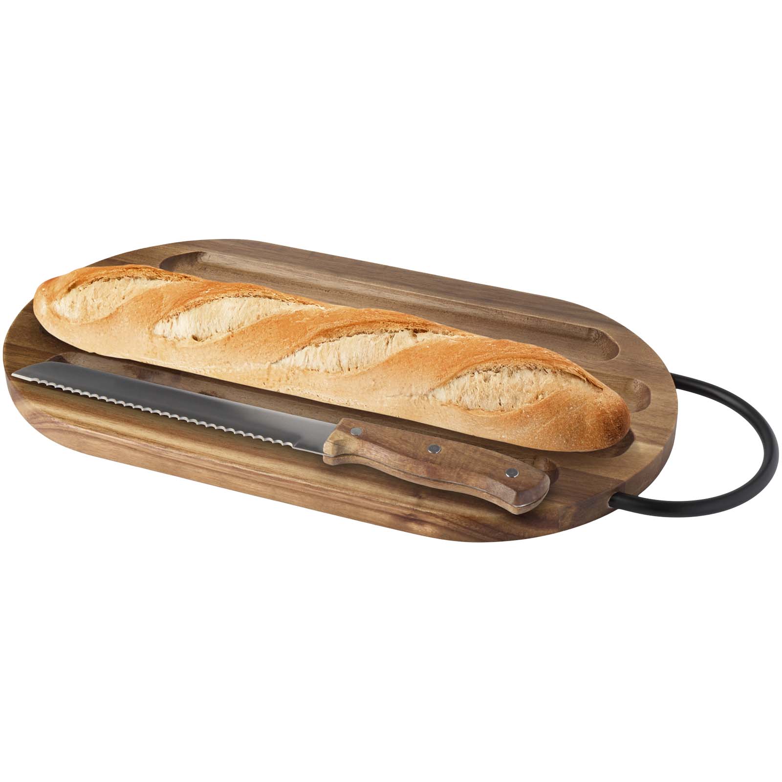Houten Elegantie Snijplank met Broodmes - Zottegem