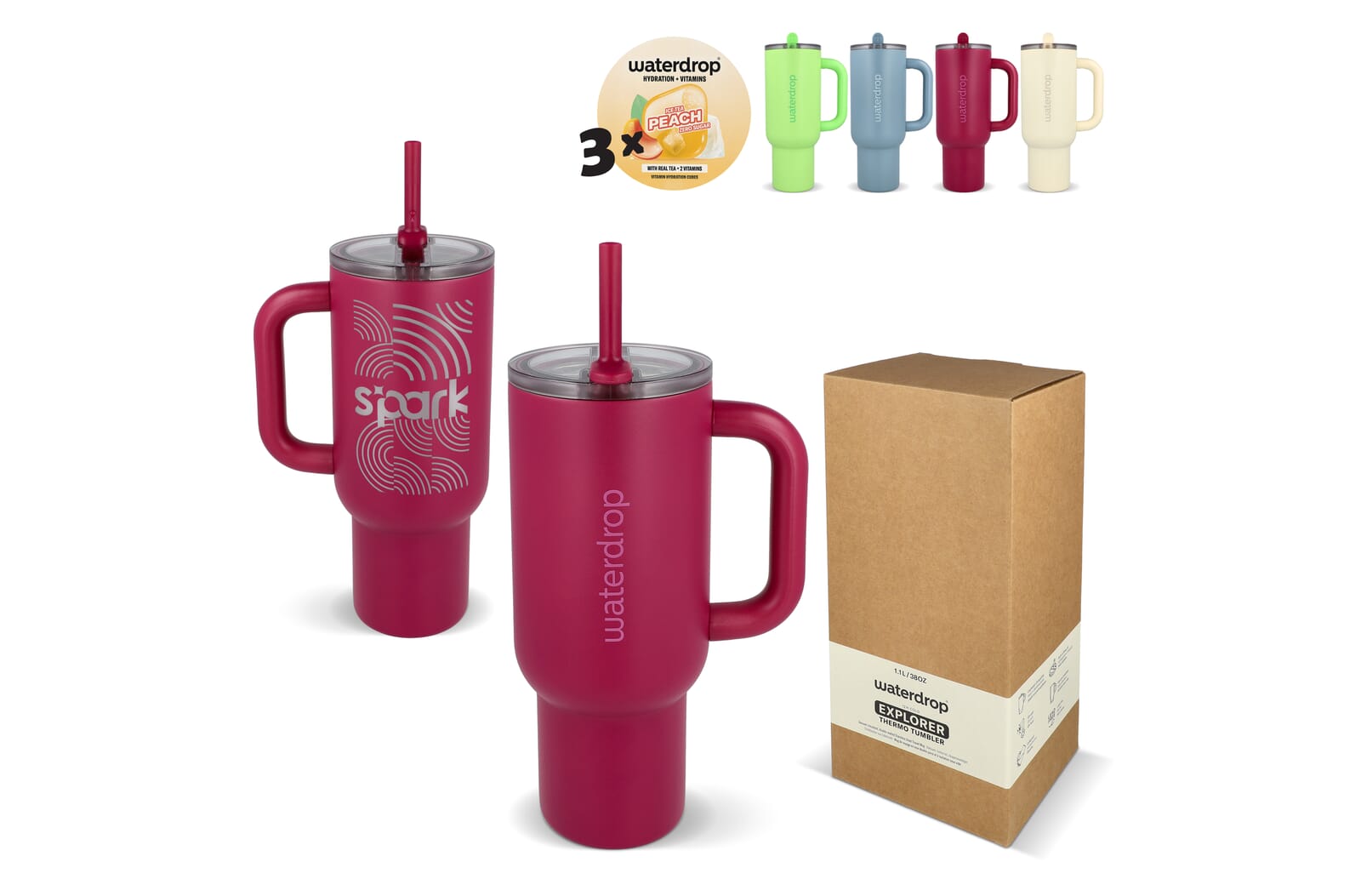 Waterdrop Explorer Thermofles 1,1L bedrukken met logo