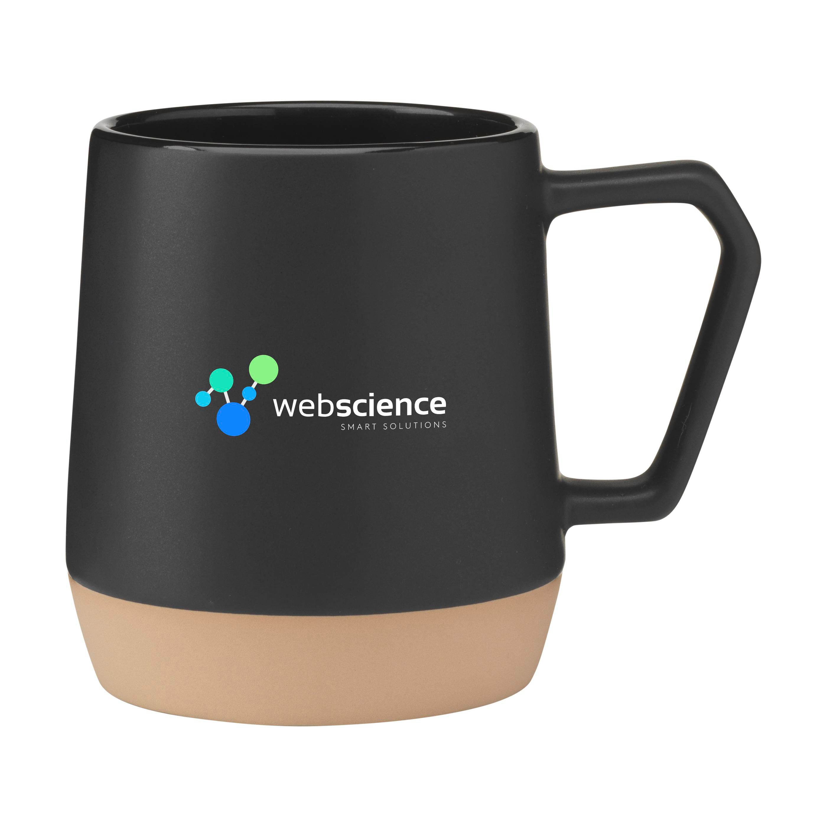 Keramische Cirkel Mok Zwart 330 ml - Geel bedrukken met logo