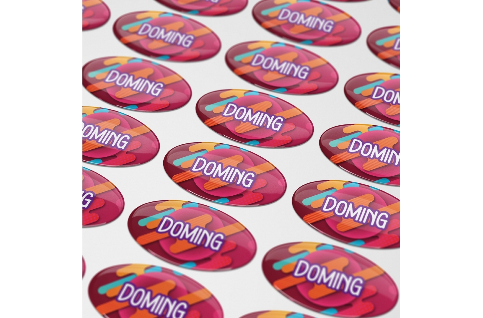 Ovale 3D-sticker - Kortenaken