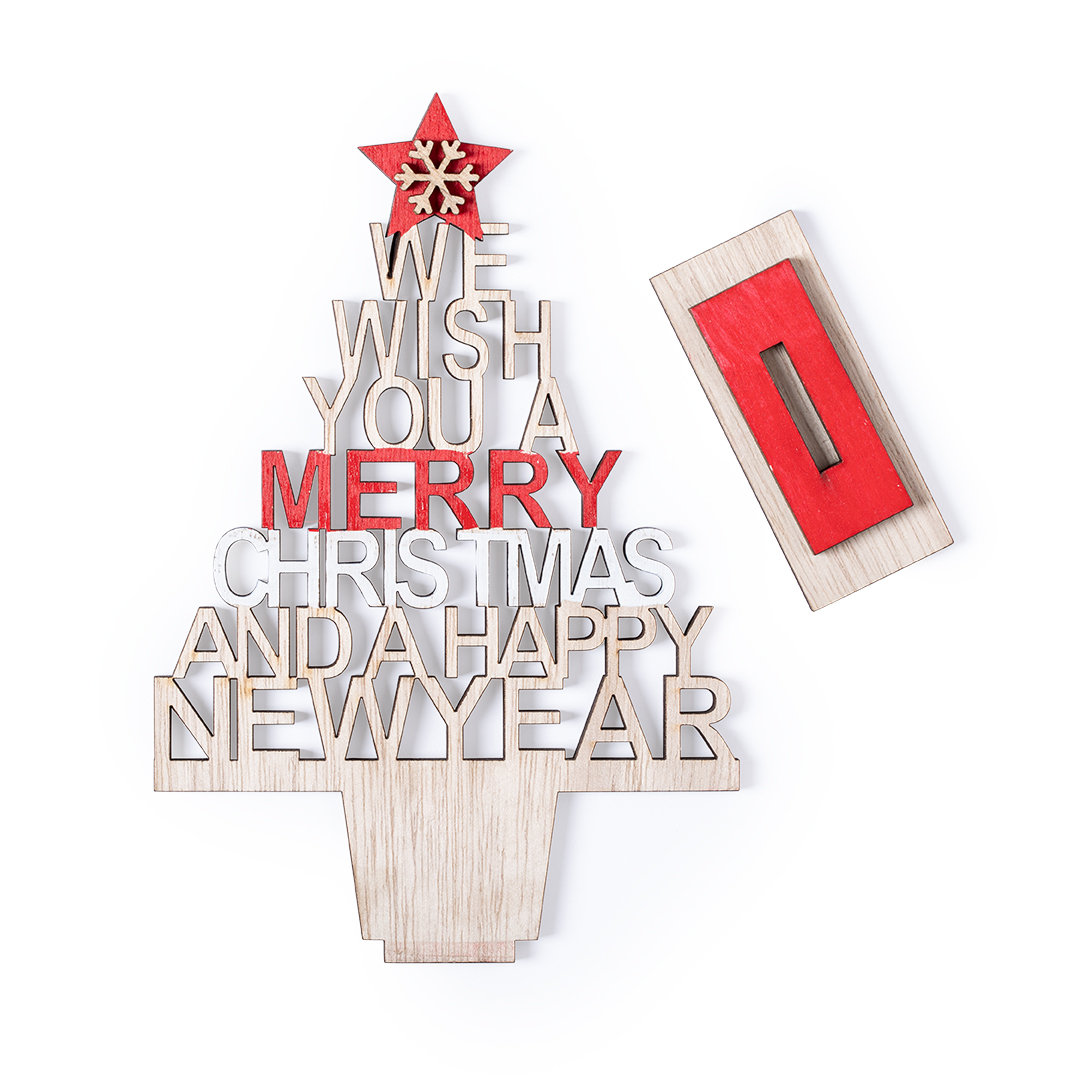 Houten Kerstboom met Boodschap - Haaltert