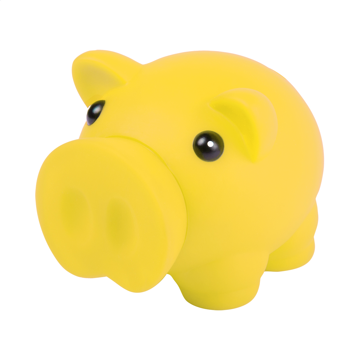 Oiban spaarvarken van kunststof met afneembare neus en logo bedrukken met logo